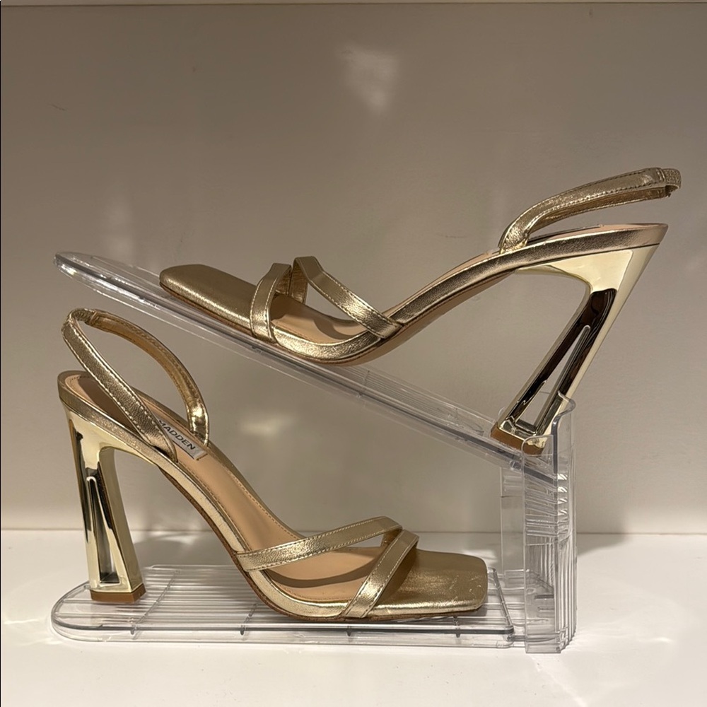 Steve Madden Gold Strappy Heels with Stiletto